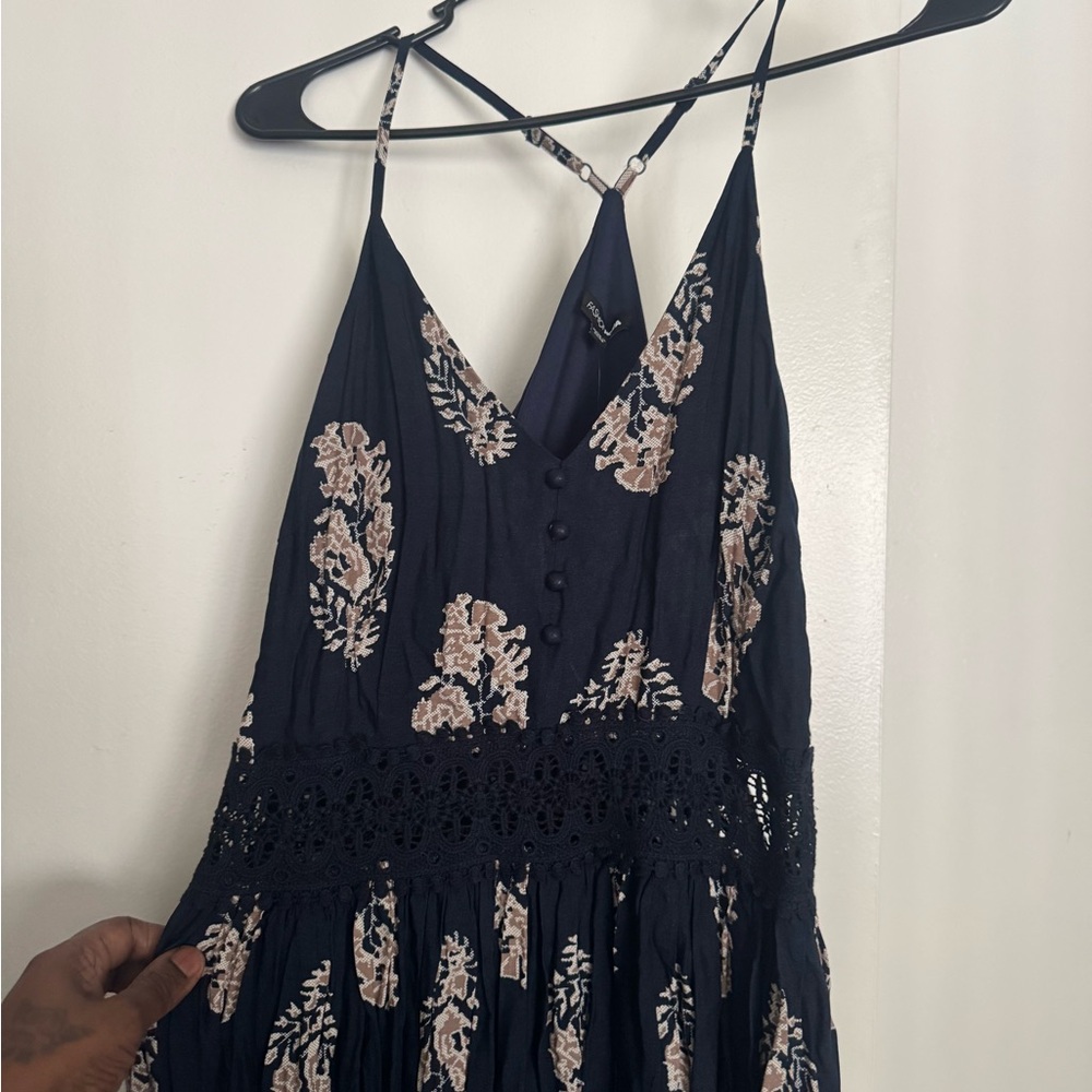 Elegant Navy Floral Maxi Dress